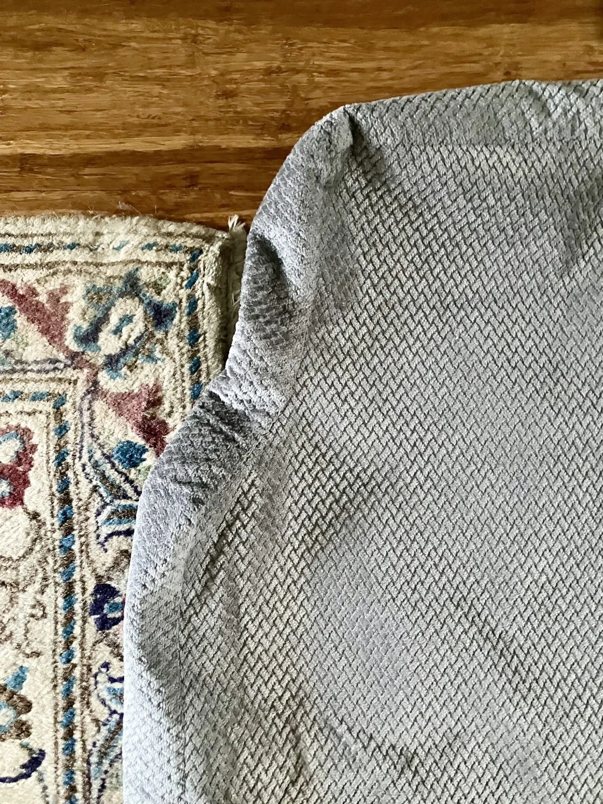 Luxurious Silver Velour Bedhead Slip Cover — photo 3