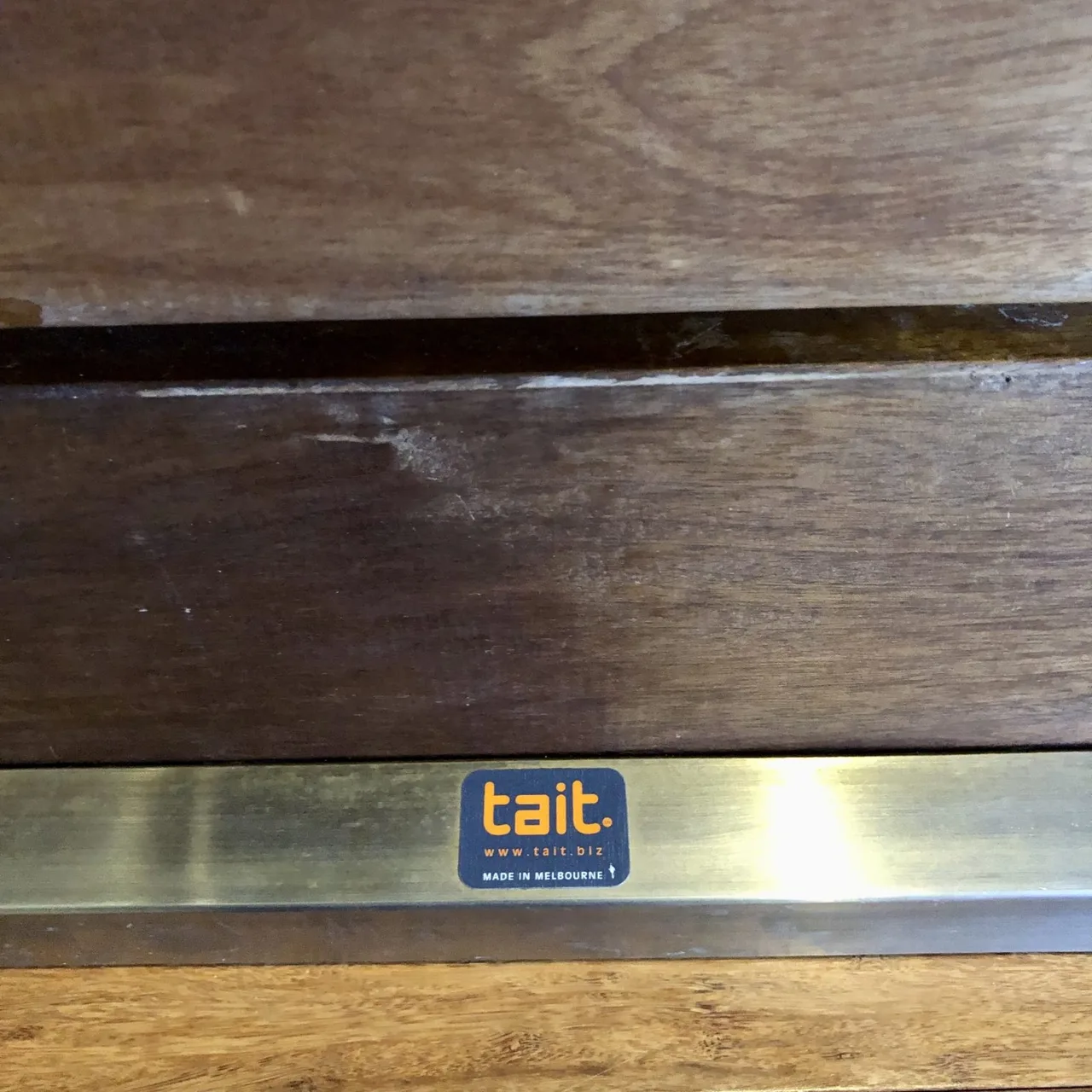 Tait Linear Outdoor Side Table – Spotted Gum & Marine Grade Stainless Steel | De — photo 3