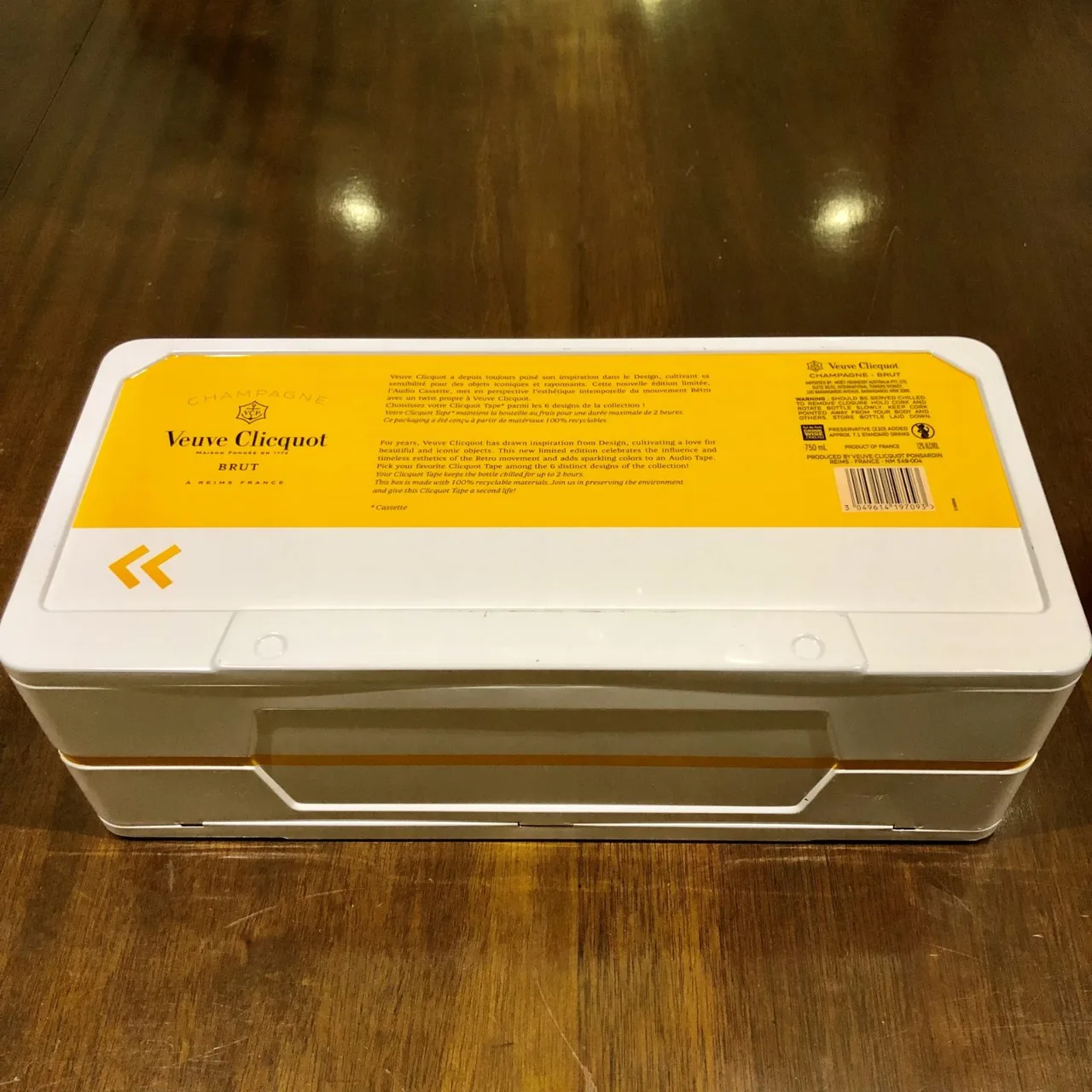 Empty White and Yellow Tin Storage Organiser Box — photo 6