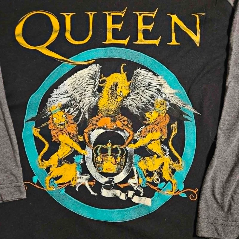 Official Queen Band Crest Logo Raglan Baseball Tee - Size XXL — photo 3