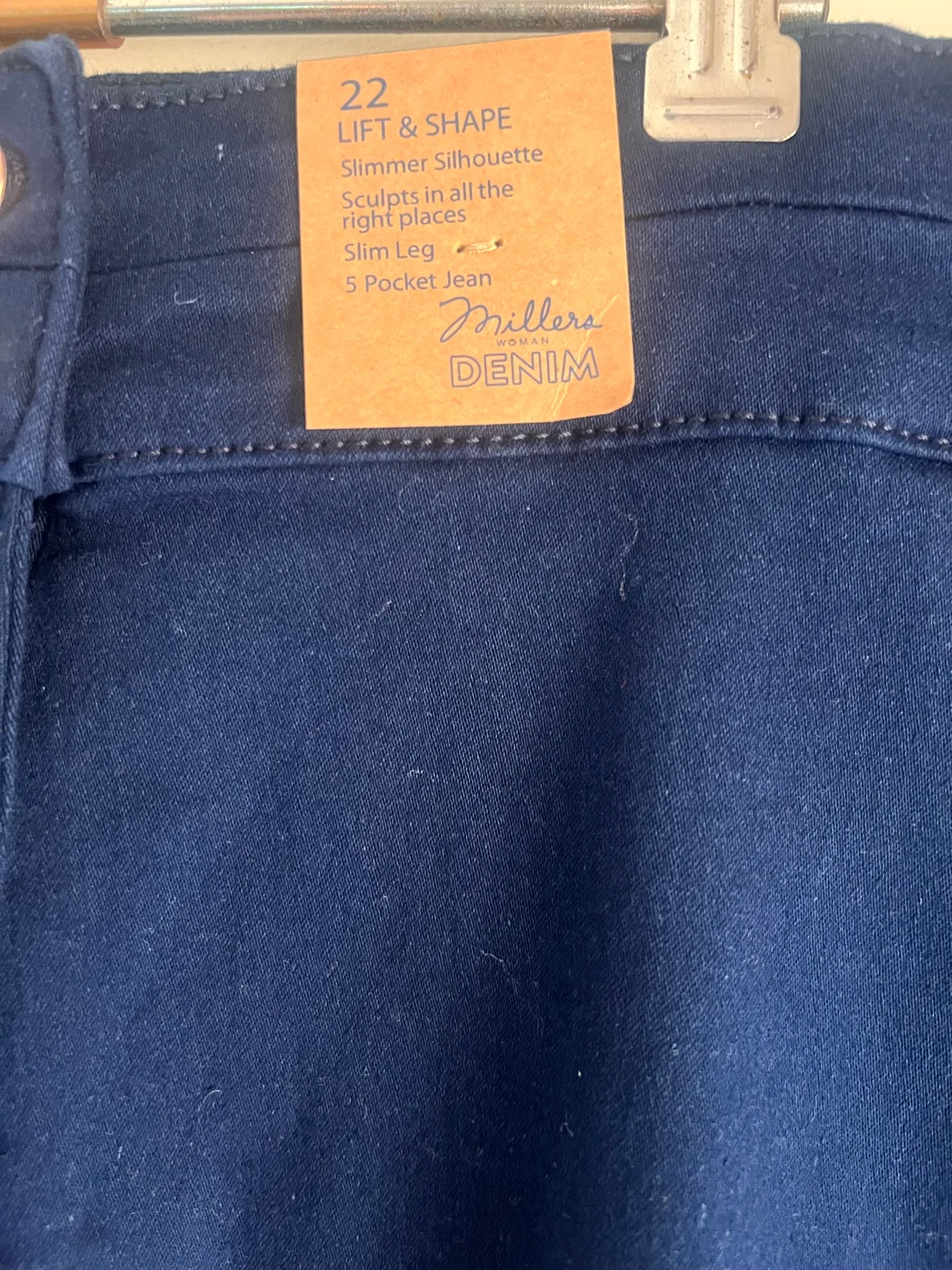 Millers Lift & Shape Women’s Size 22 Denim Slim Leg Jeans Blue 5-Pocket Button – photo 3