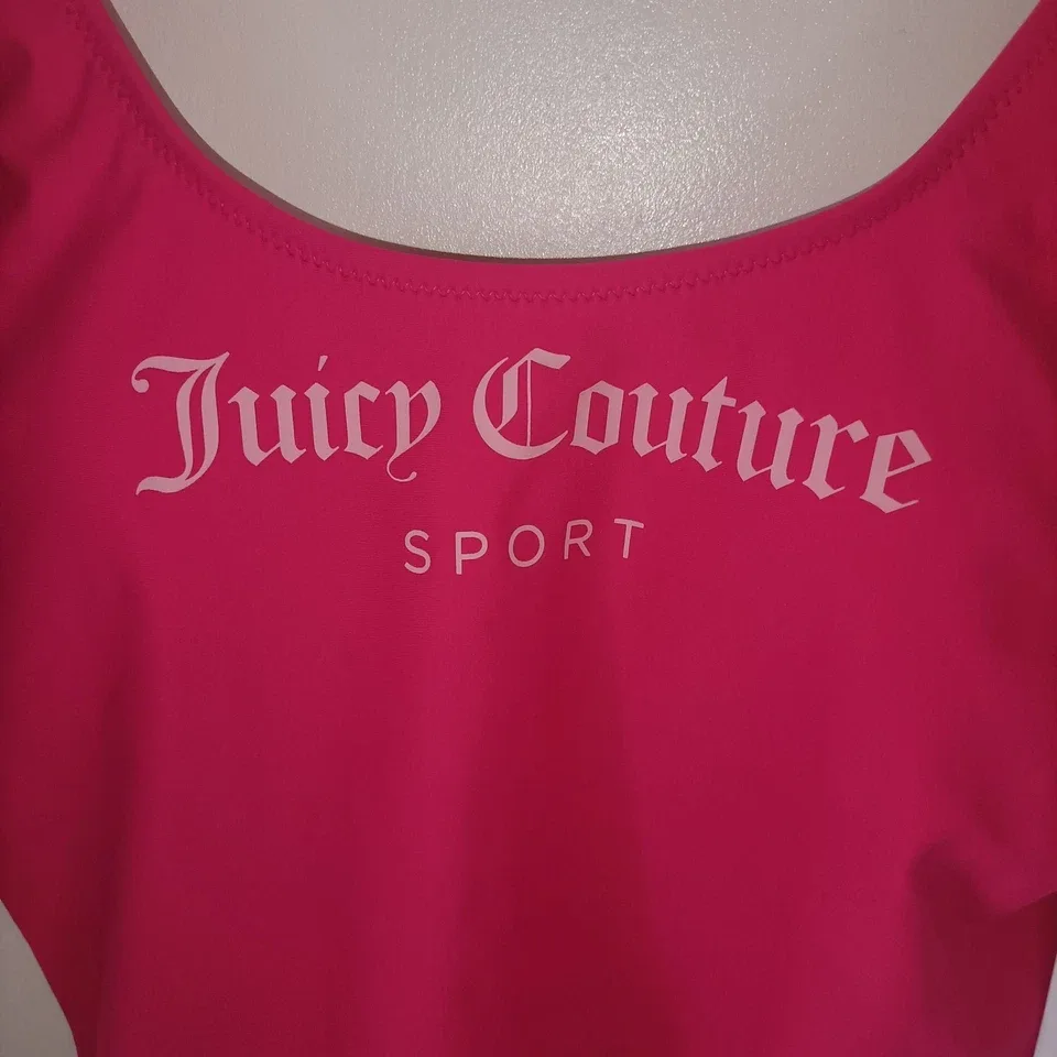 Juicy Couture Sport One Piece Swimsuit Hot Pink NWT Size S 90s Style — photo 4