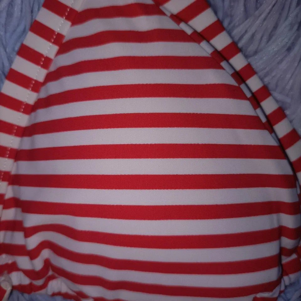 Seafolly Riviera Stripe Slide Tri Bikini Top - Chilli Red (Size AU 8 / US 4) — photo 5