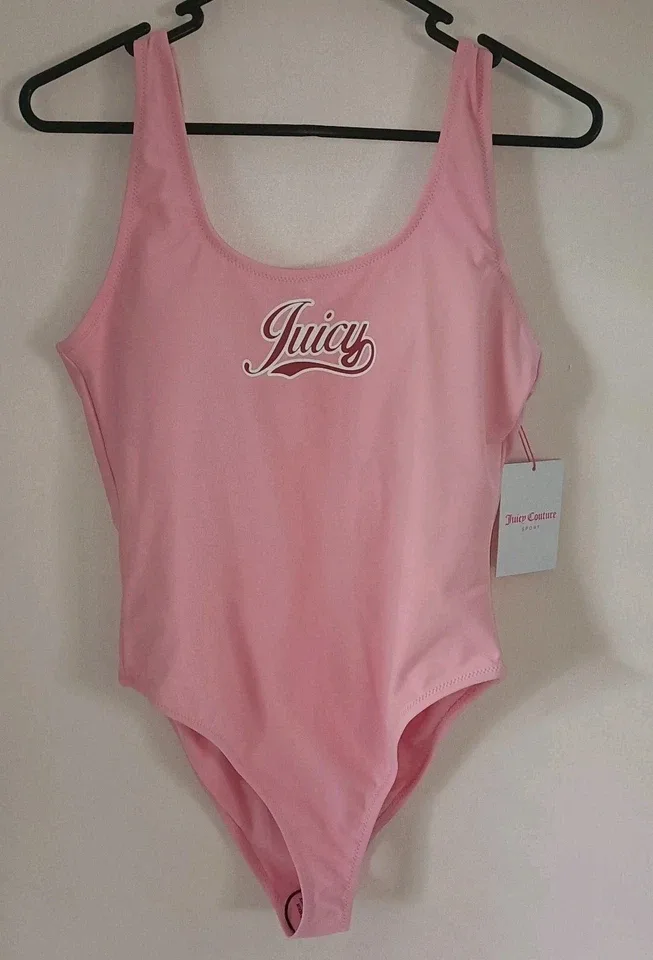 Juicy Couture Retro Devina One Piece Swimsuit Pink Logo Size M — photo 2