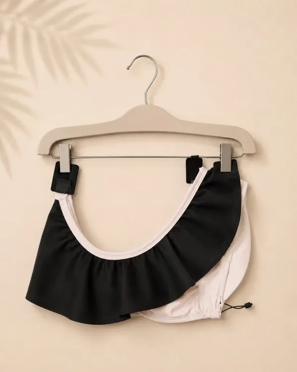 ba&sh Paris Ruffle Bikini Top Black/White Frill Size 10- RRP $180+