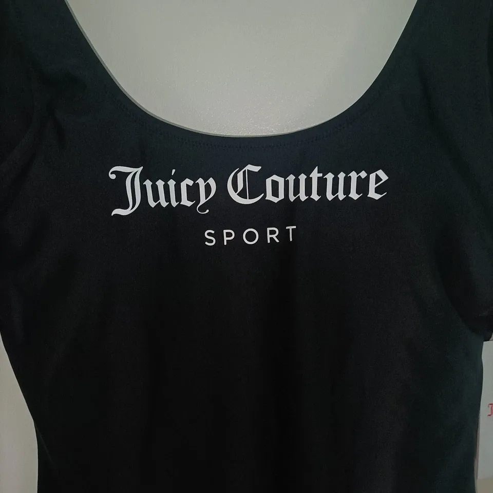 Juicy Couture Sport Black One Piece Swimsuit High Leg Logo NWT Size S — photo 4