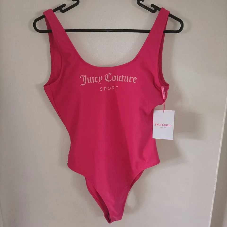 Juicy Couture Sport One Piece Swimsuit Hot Pink NWT Size S 90s Style — photo 2