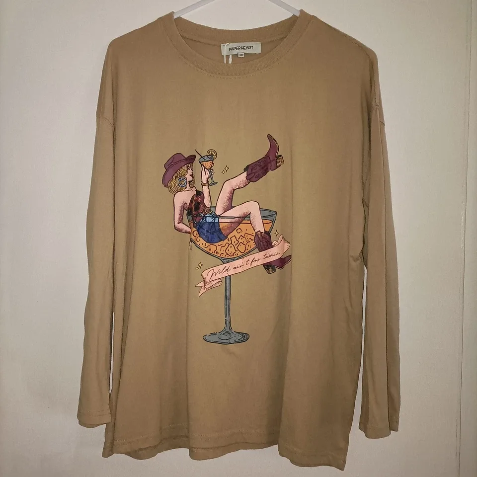 Paper Heart Mabel Pajama Lounge Set Size 6 Cowgirl Lounge Oatmeal — photo 2