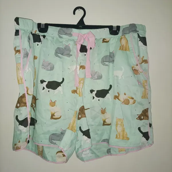 Peter Alexander Womens Cute Cat Gerri Pyjama Shorts Mint Pink Size XXL
