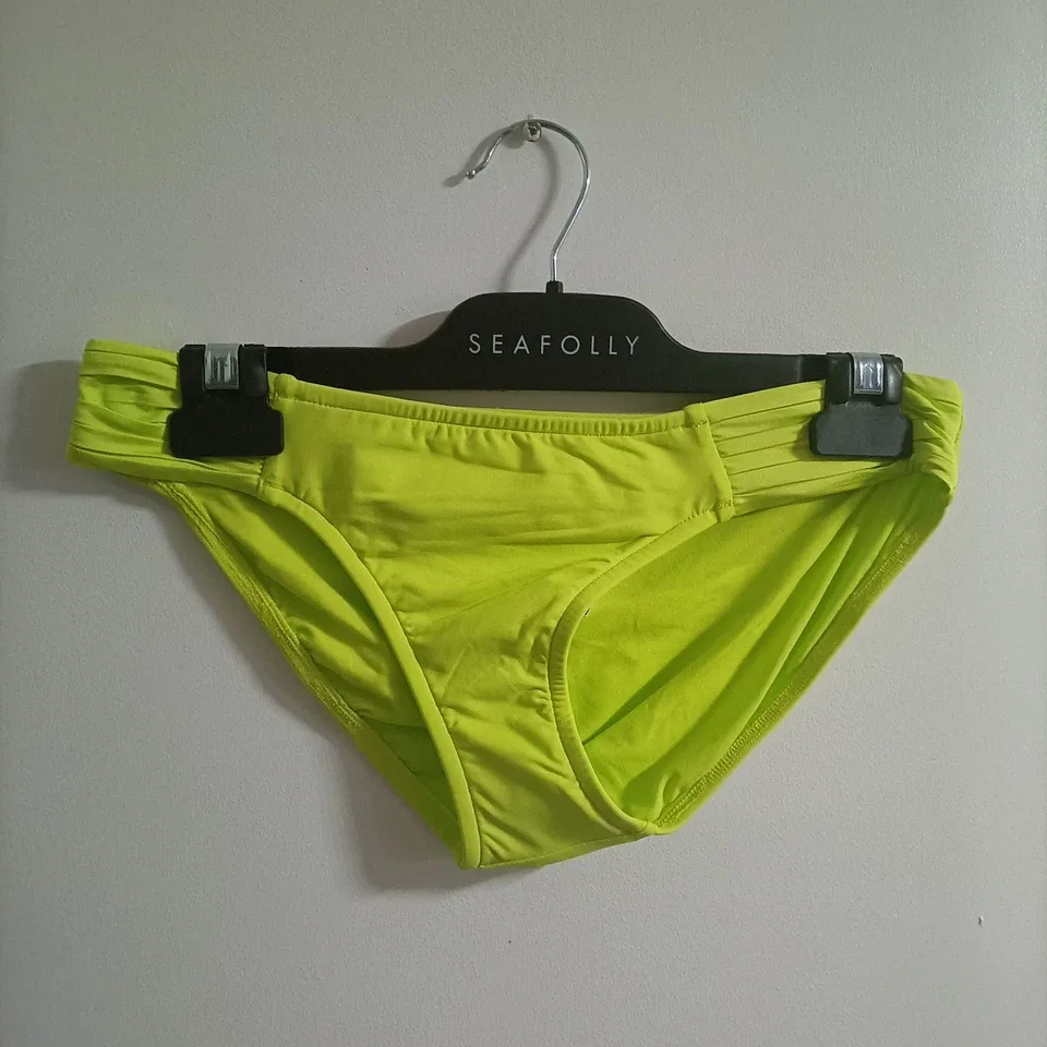 Seafolly Goddess Pleated Hipster Bikini Bottom-Chartreuse Size 12 RRP $64.95 — photo 2