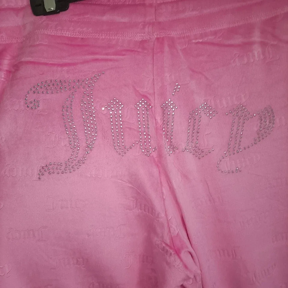 Juicy Couture Pink Velour Pajama Set Embossed Logo Rhinestone Bling Size XL — photo 9