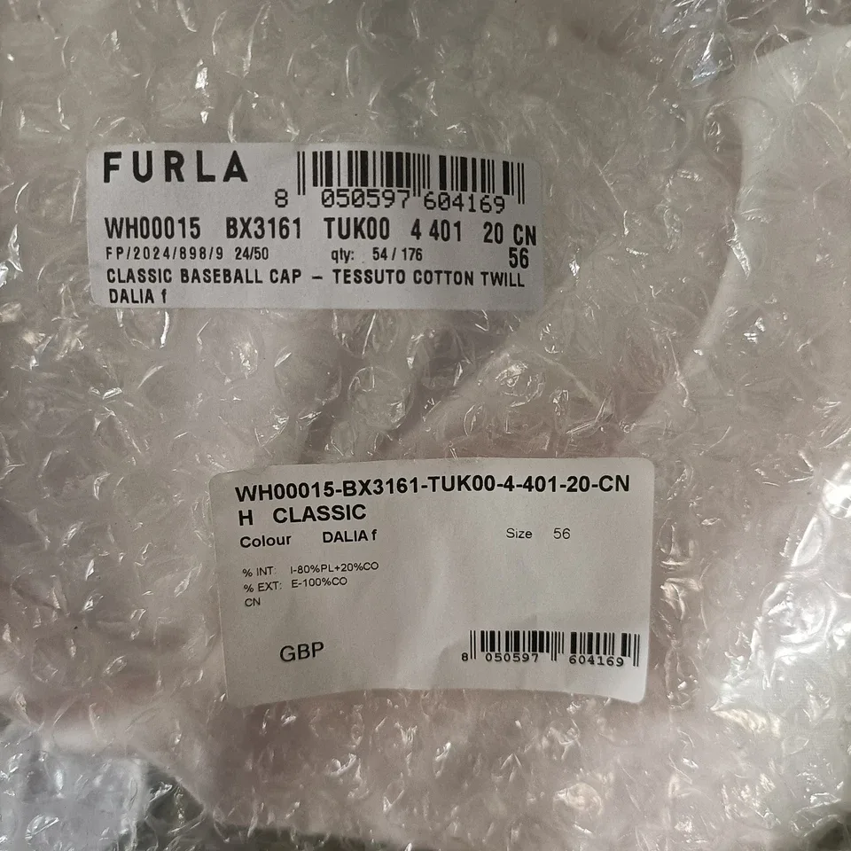 Furla Classic Baseball Cap Women’s Pink Adjustable Size 56 Cotton Twill Logo — photo 9
