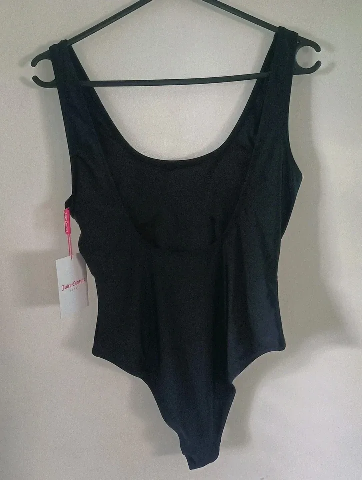 Juicy Couture Sport Black One Piece Swimsuit High Leg Logo NWT Size S — photo 3