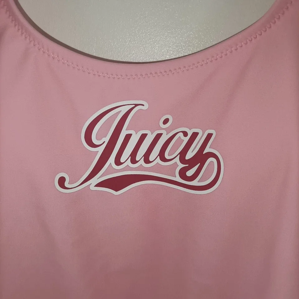 Juicy Couture Retro Devina One Piece Swimsuit Pink Logo Size M — photo 4