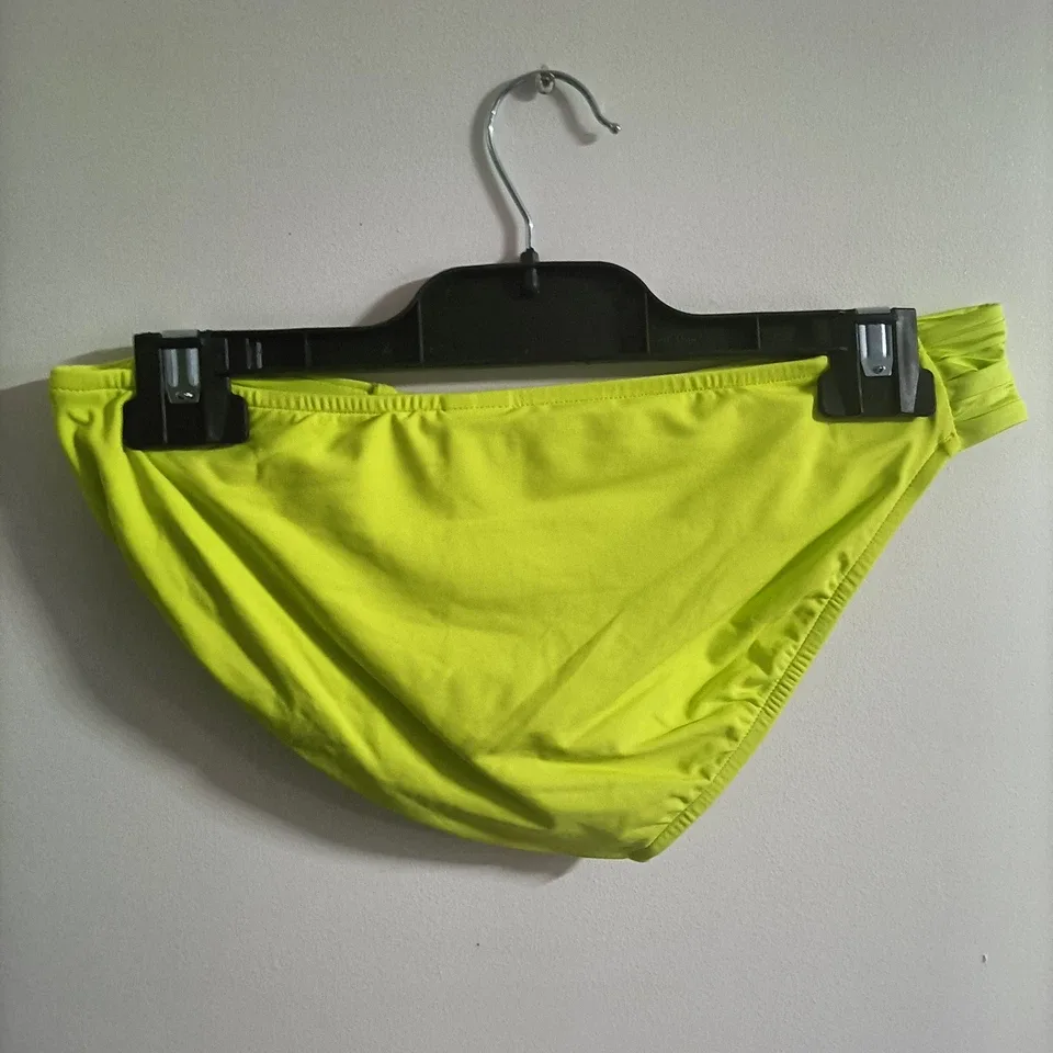 Seafolly Goddess Pleated Hipster Bikini Bottom-Chartreuse Size 12 RRP $64.95 — photo 3