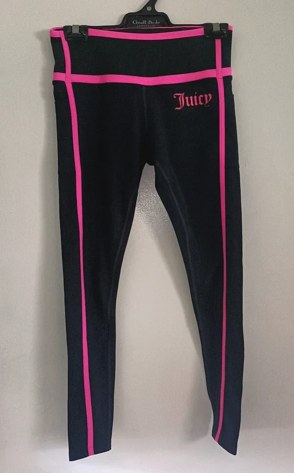 New Juicy Couture Black Leggings Pink Activewear Women’s Size S — photo 2