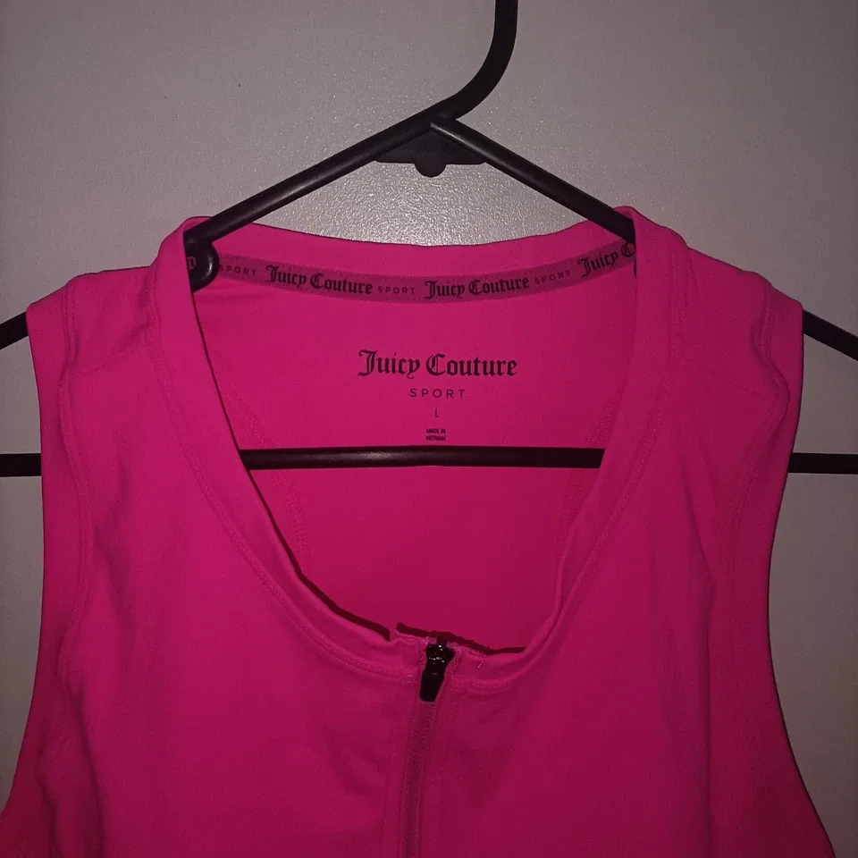 Juicy Couture Sport Women's Size L Pink Half-Zip Cropped Top — photo 6