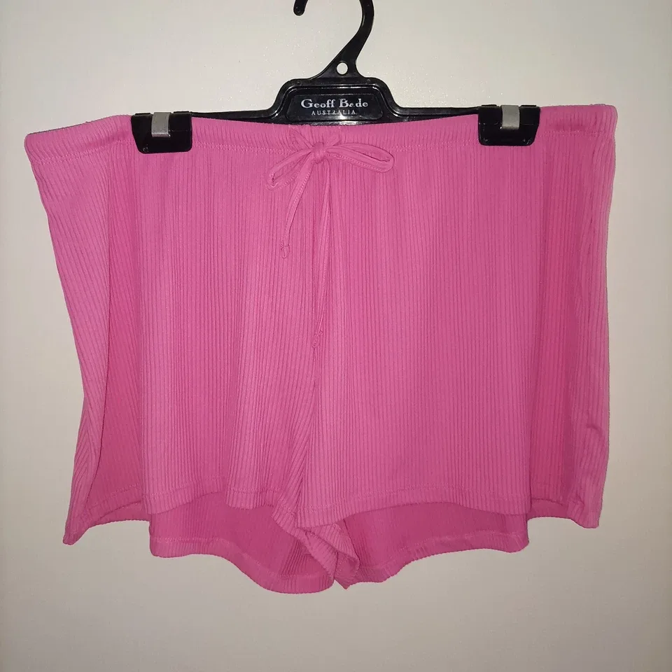 Juicy Couture Pink Ribbed Pajama Set – Rhinestone Logo Short Sleeve & Shorts — photo 6
