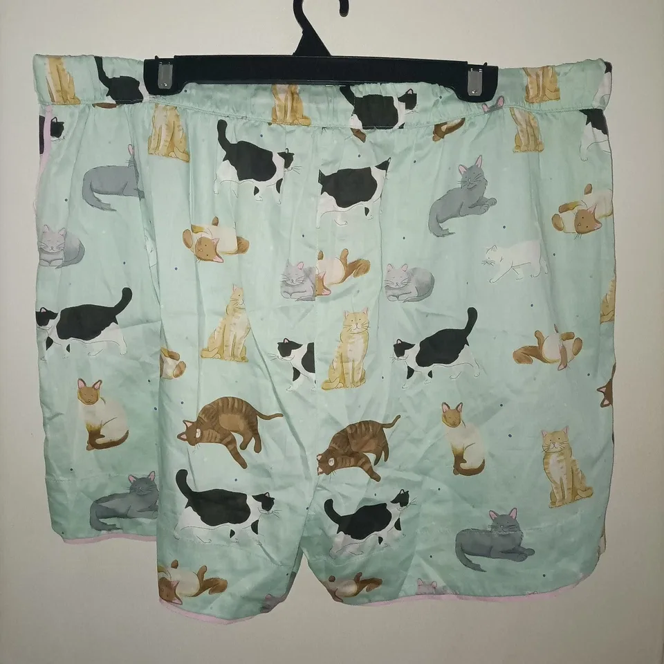 Peter Alexander Womens Cute Cat Gerri Pyjama Shorts Mint Pink Size XXL — photo 2