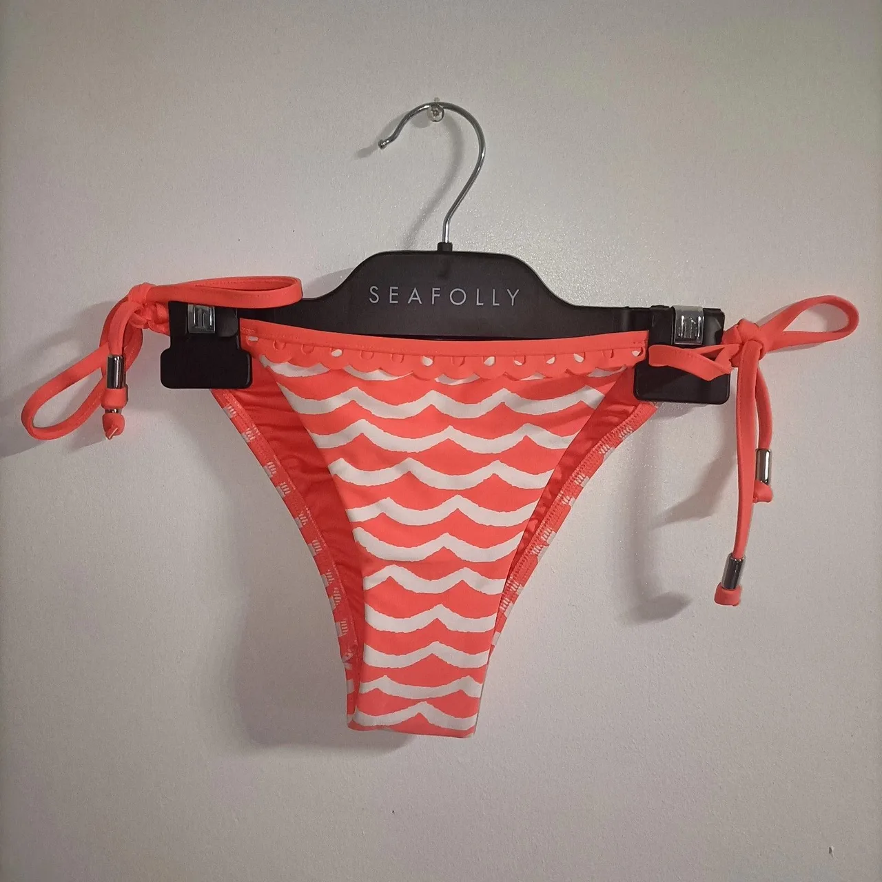 NWT Seafolly Tidal Wave Brazilian Bikini Bottom Nectar White Sz 8 RRP $79.95 — photo 2