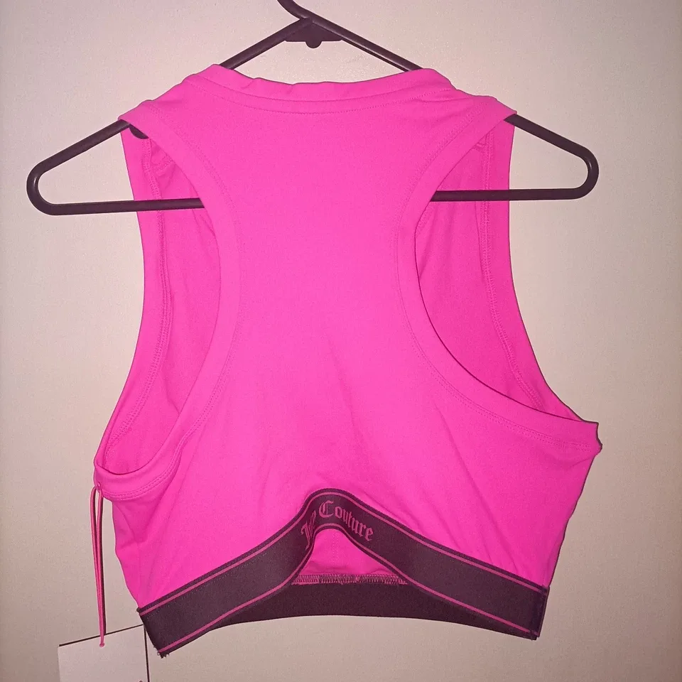 Juicy Couture Sport Women's Size L Pink Half-Zip Cropped Top — photo 3