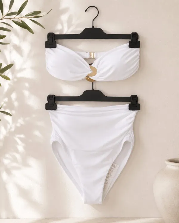 NWT Melissa Odabash White Bikini Set - Phoenix Top & Ancona Bottoms - Size AU 6