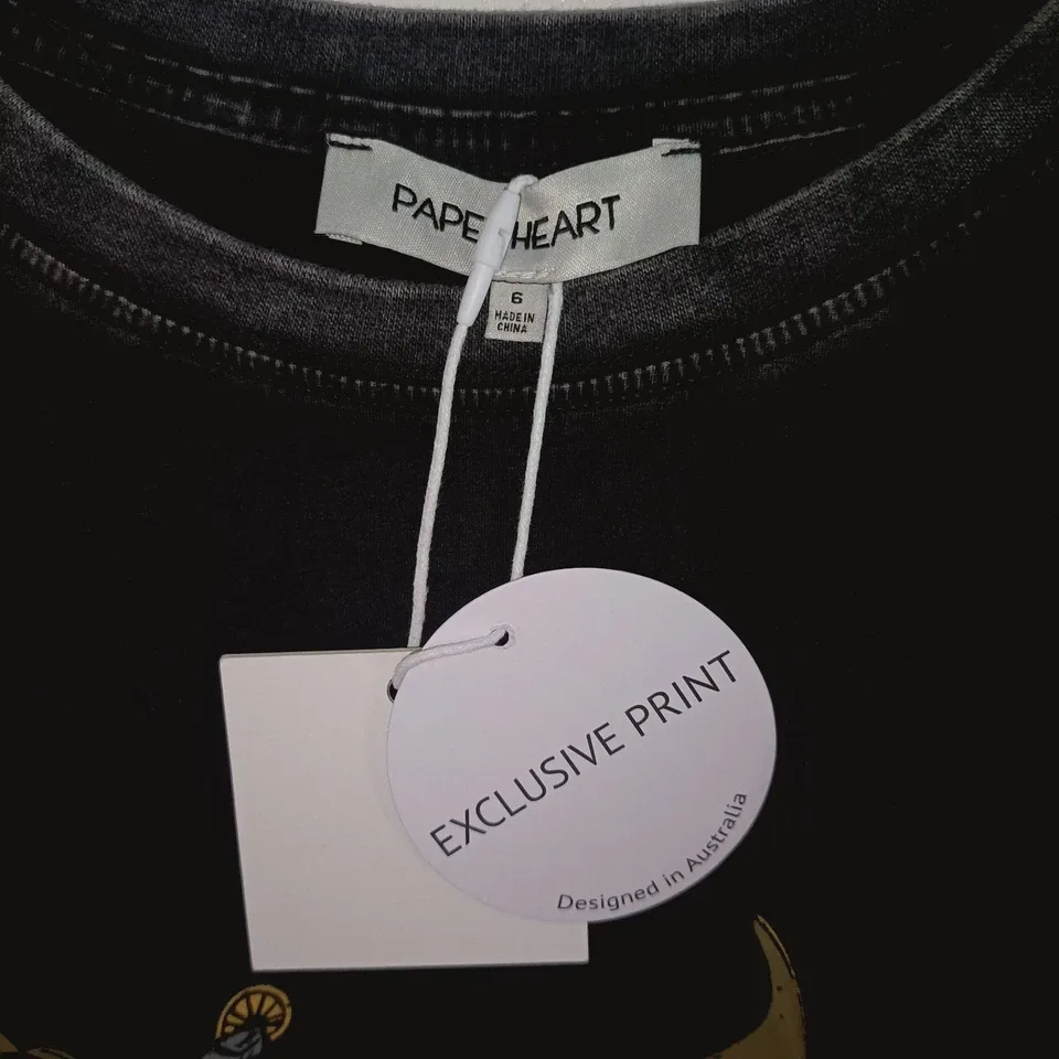Paper Heart "Wild Ain't For Tamin" PJ Loungewear Set Wash Black Top 6 Bottoms 8 — photo 5