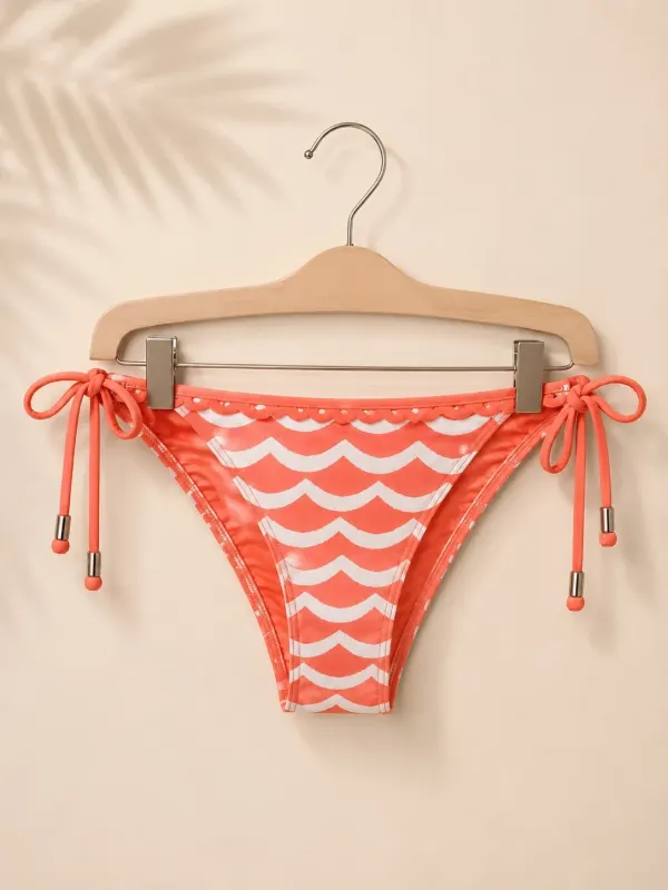 NWT Seafolly Tidal Wave Brazilian Bikini Bottom Nectar White Sz 8 RRP $79.95