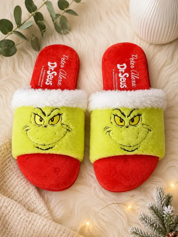 Peter Alexander The Grinch Slippers Fits Womans Size 7