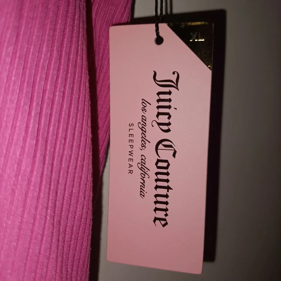 Juicy Couture Pink Ribbed Pajama Set – Rhinestone Logo Short Sleeve & Shorts — photo 5