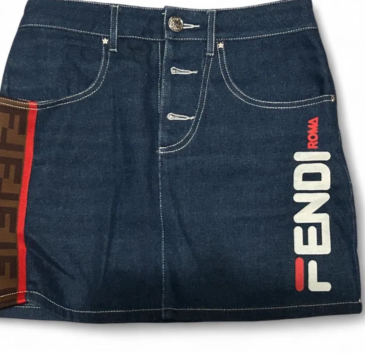 Fendi fila collab denim skirt – photo 2