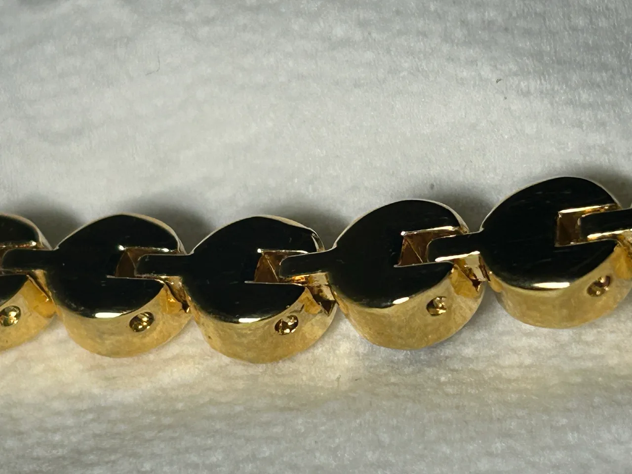 Vintage Gold-Tone Crystal Link Tennis Bracelet – Purple & Clear — photo 7