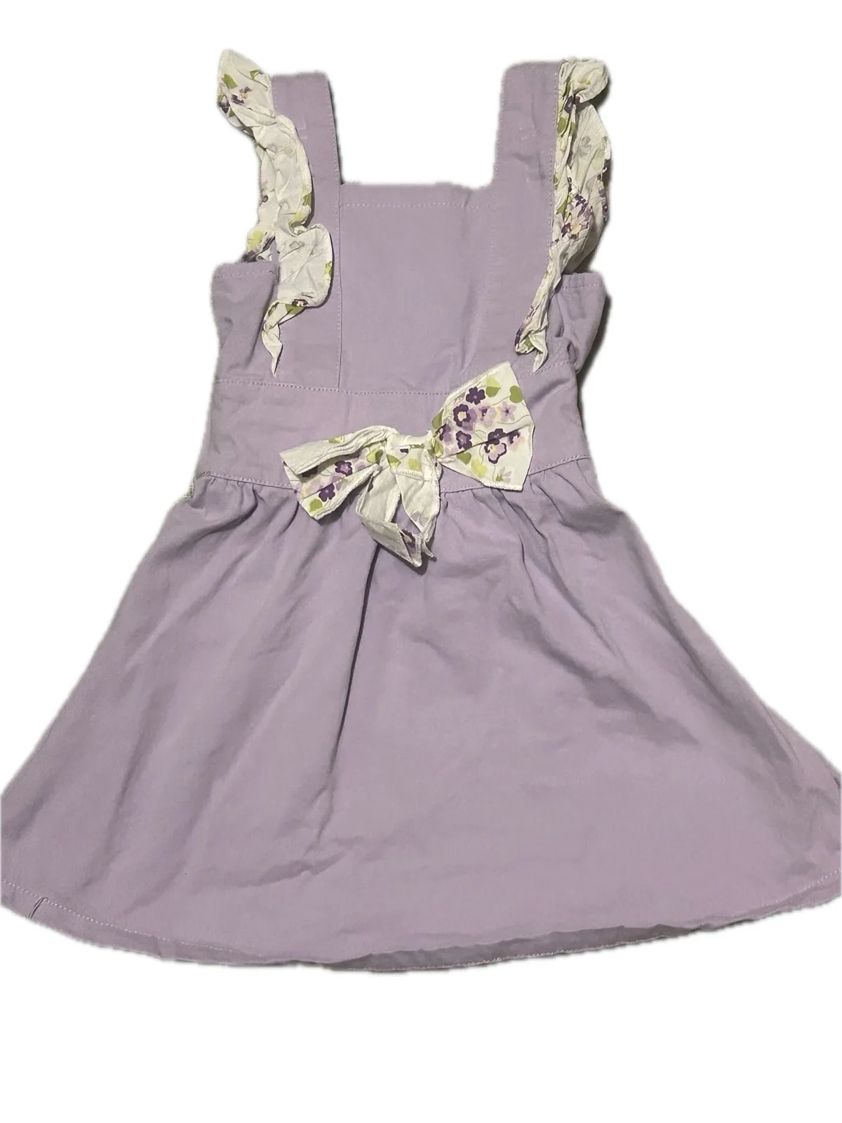 Rocca Madden Toddler Girls Lilac Floral Pinafore Apron Dress | Size 2 Years — photo 3