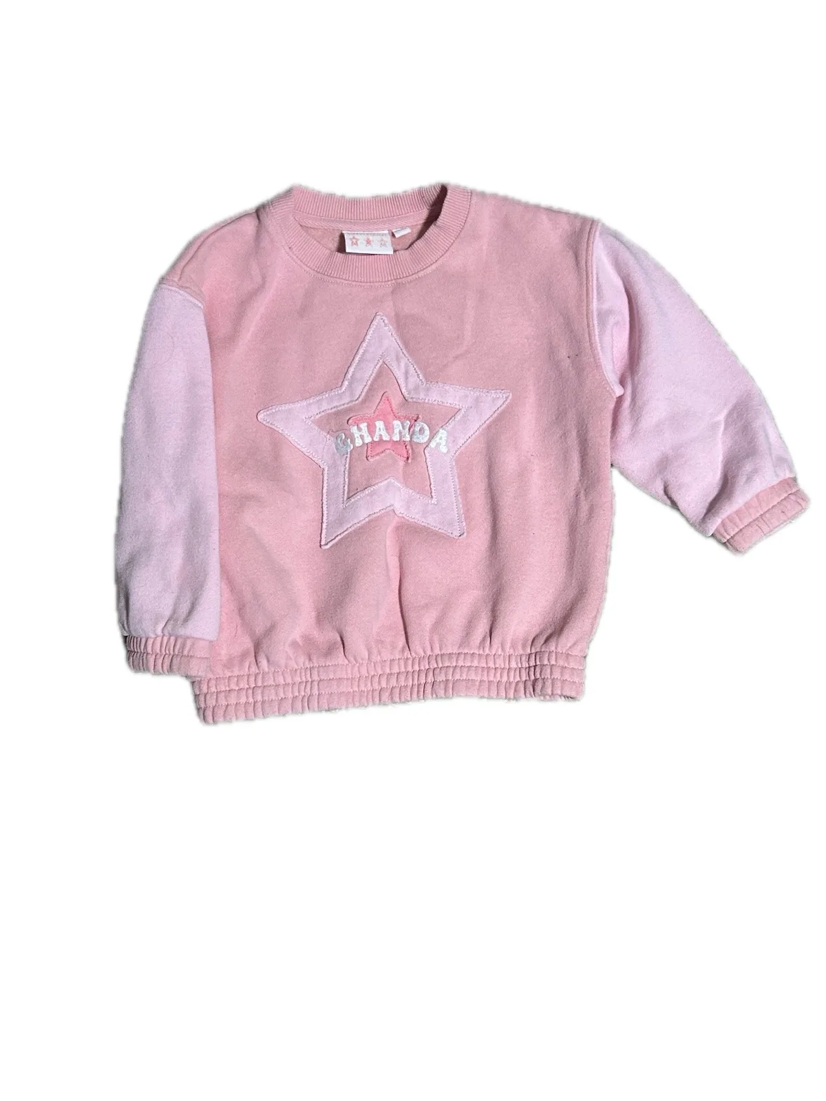 Ghanda Kids Pink Colour-Block Star Logo Sweatshirt — photo 3