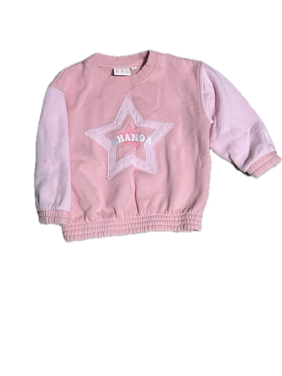 Ghanda Kids Pink Colour-Block Star Logo Sweatshirt — photo 2