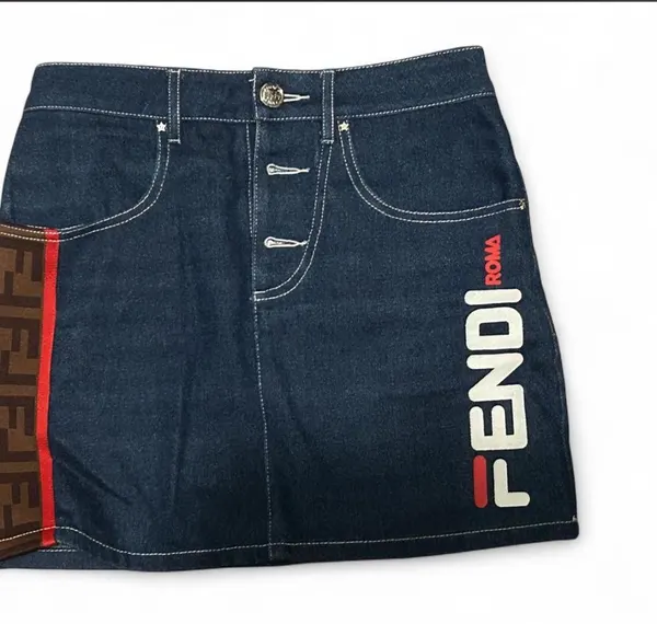 Fendi fila collab denim skirt
