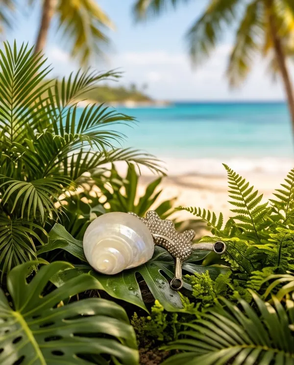 Elegant Sea Shell Decorative Brooch