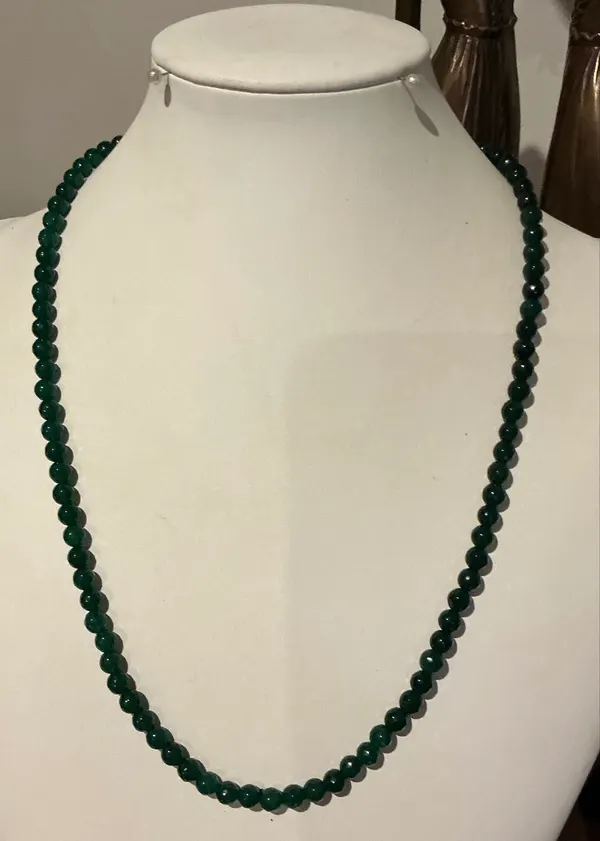 Elegant Emerald and Stainless Steel Necklace