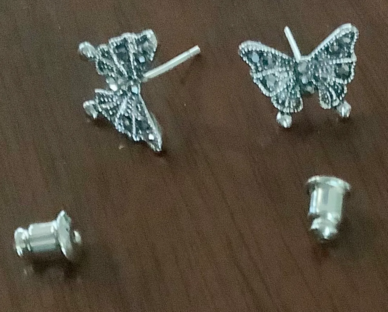 Vintage Marcasite Butterfly Earrings — photo 2