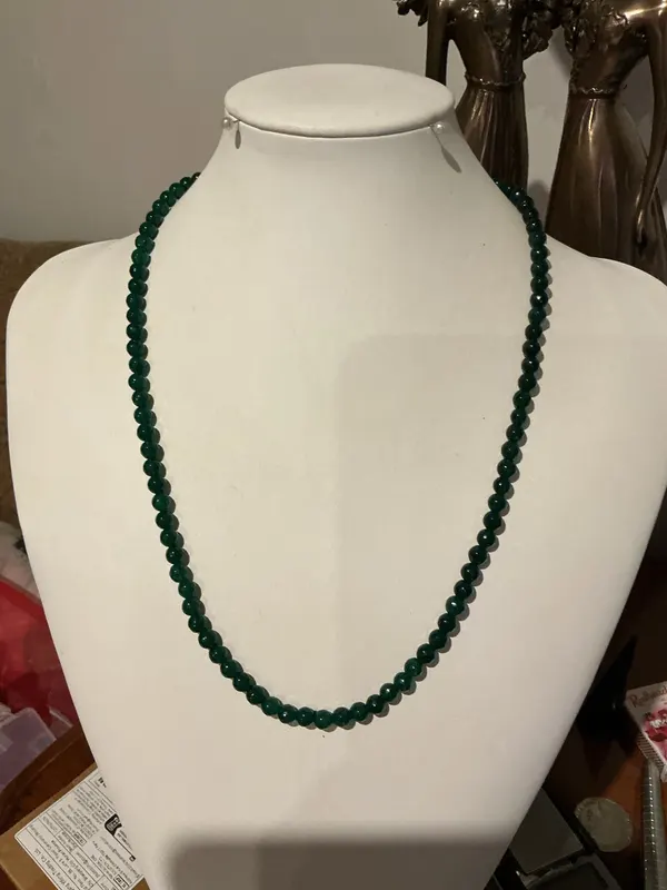 Elegant Emerald and Stainless Steel Necklace