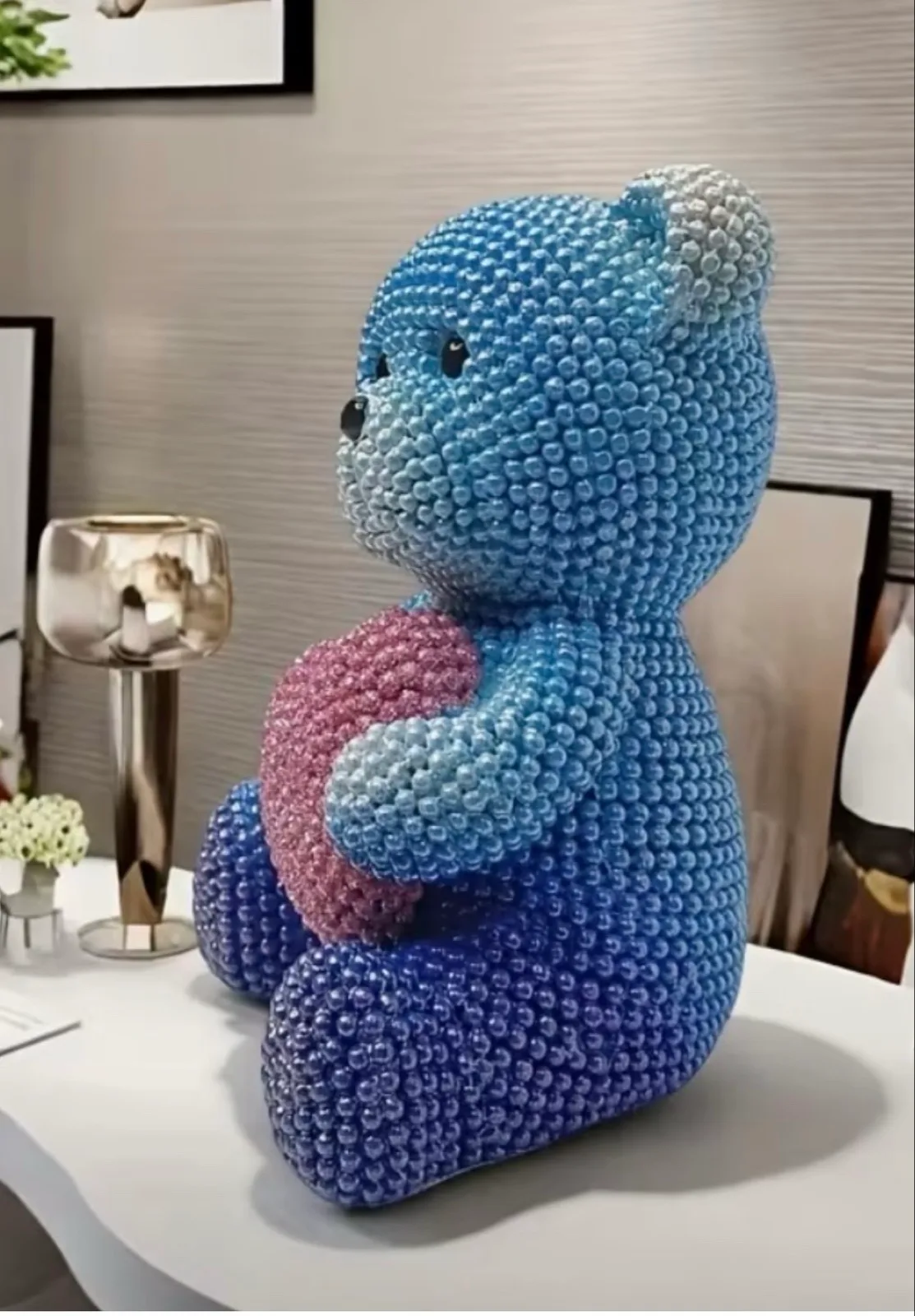 small blue teddy bear ceramic – photo 2