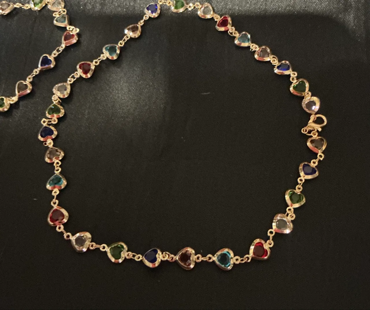 stainless steel crystal bracelet necklace set — photo 2