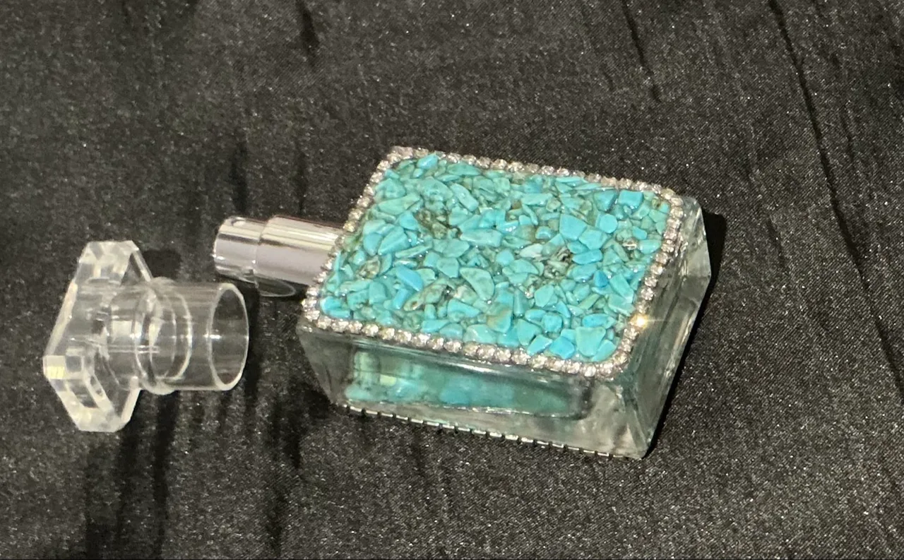 turquoise crusted perfume bottle — photo 4