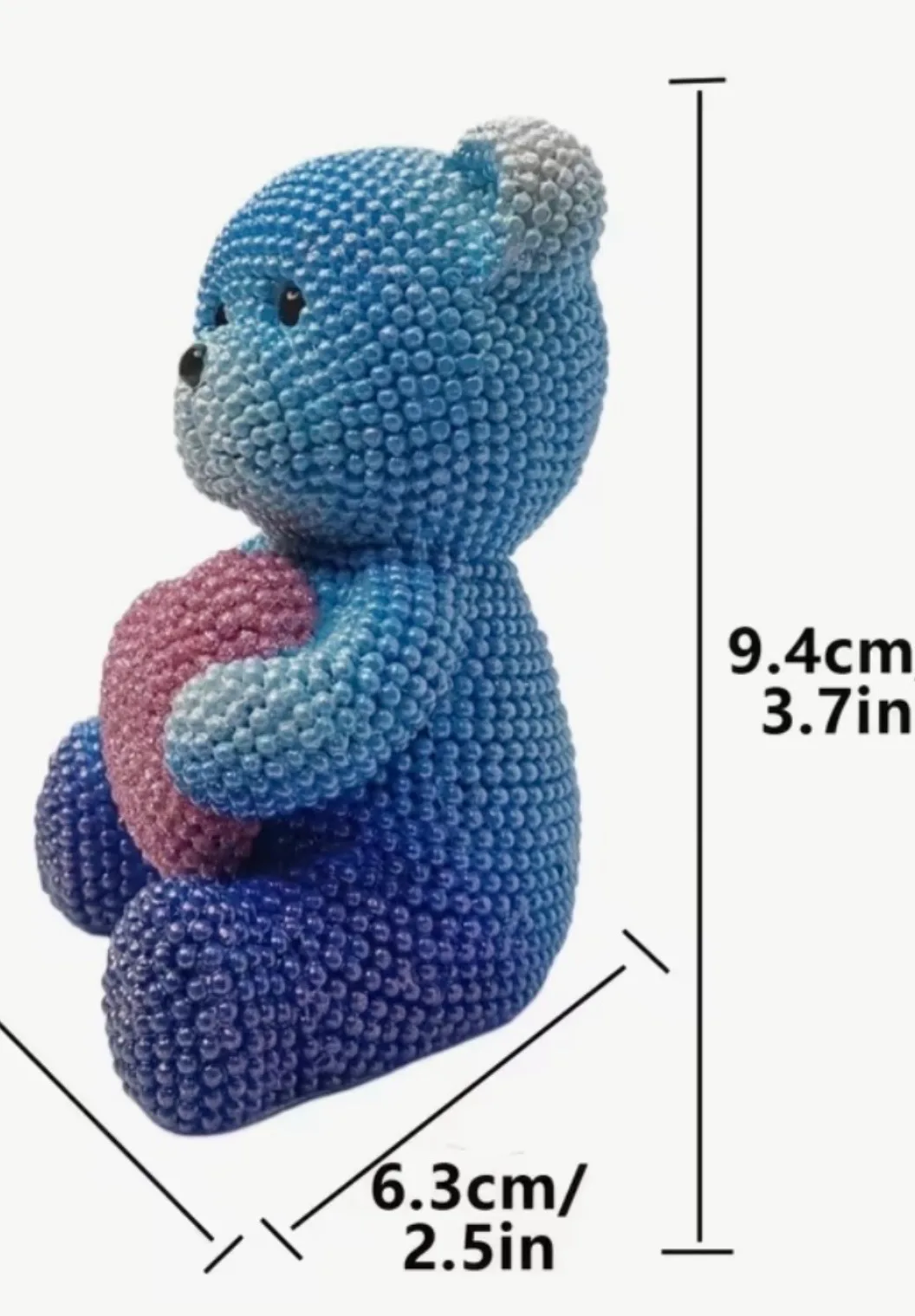 small blue teddy bear ceramic – photo 3