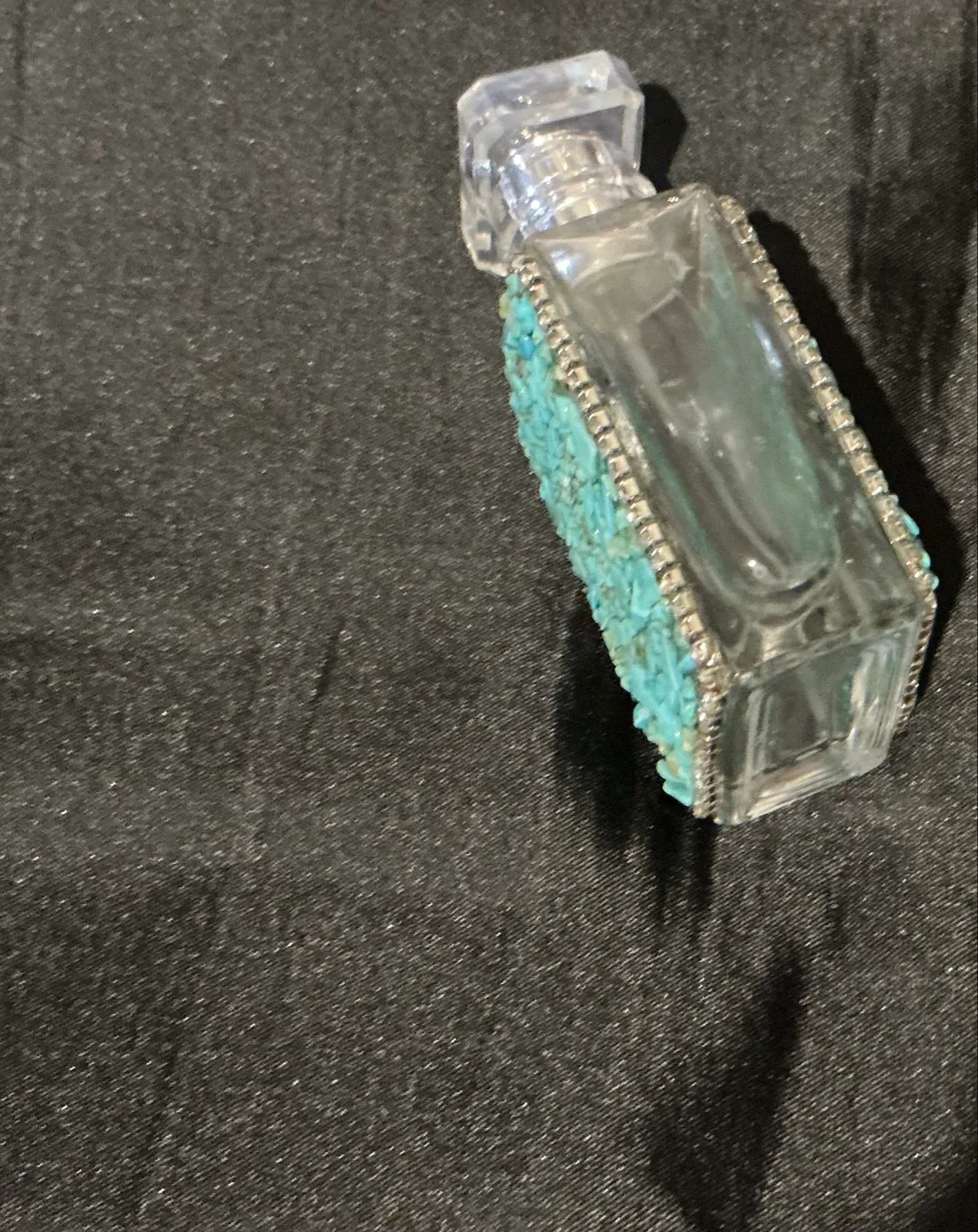 turquoise crusted perfume bottle — photo 3