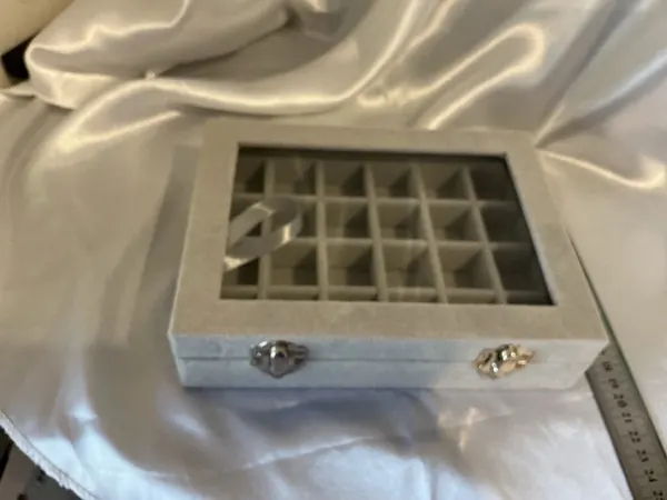 grey velvet jewellery box