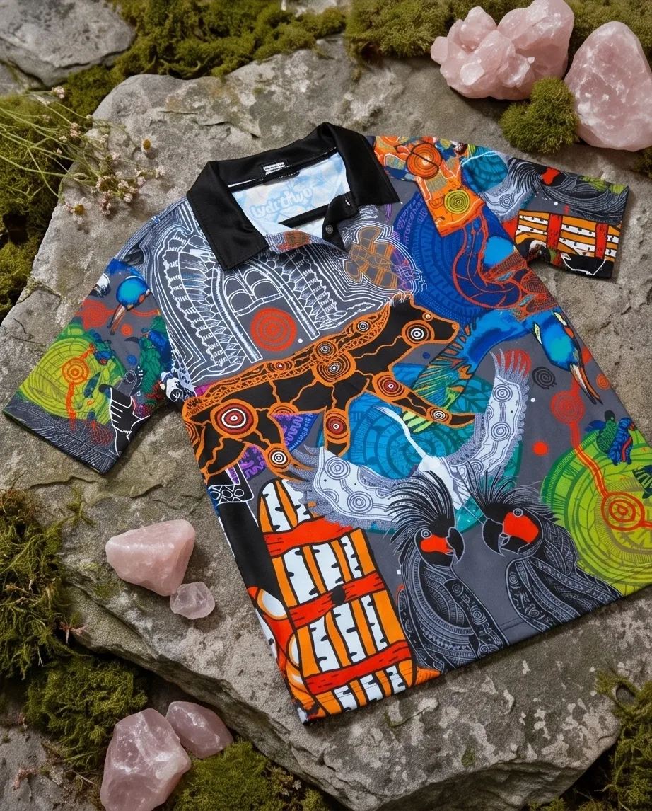 Vibrant Bwtribal Print Polo Shirt size 18 — photo 6