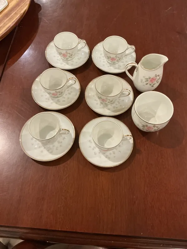 Elegant Noritake Rosebud Coffee Set