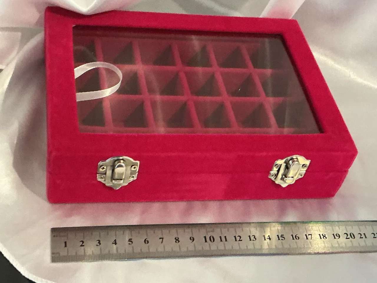 deep pink velvet jewelry box – photo 4