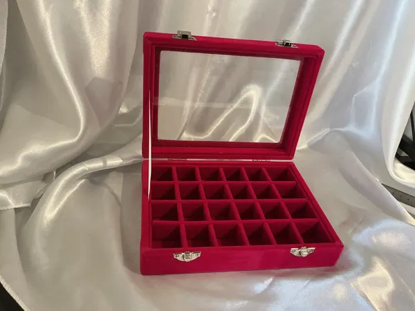 deep pink velvet jewelry box